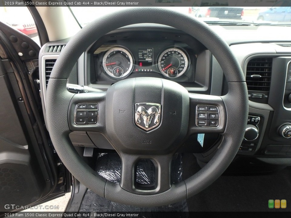 Black/Diesel Gray Interior Steering Wheel for the 2019 Ram 1500 Classic Express Quad Cab 4x4 #129046463