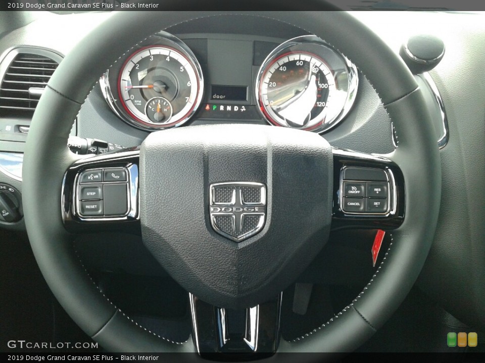 Black Interior Steering Wheel for the 2019 Dodge Grand Caravan SE Plus #129052951
