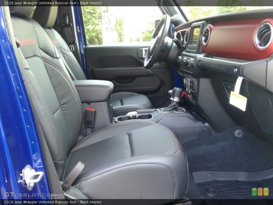 Black Interior Front Seat for the 2018 Jeep Wrangler Unlimited Rubicon 4x4 #129054106