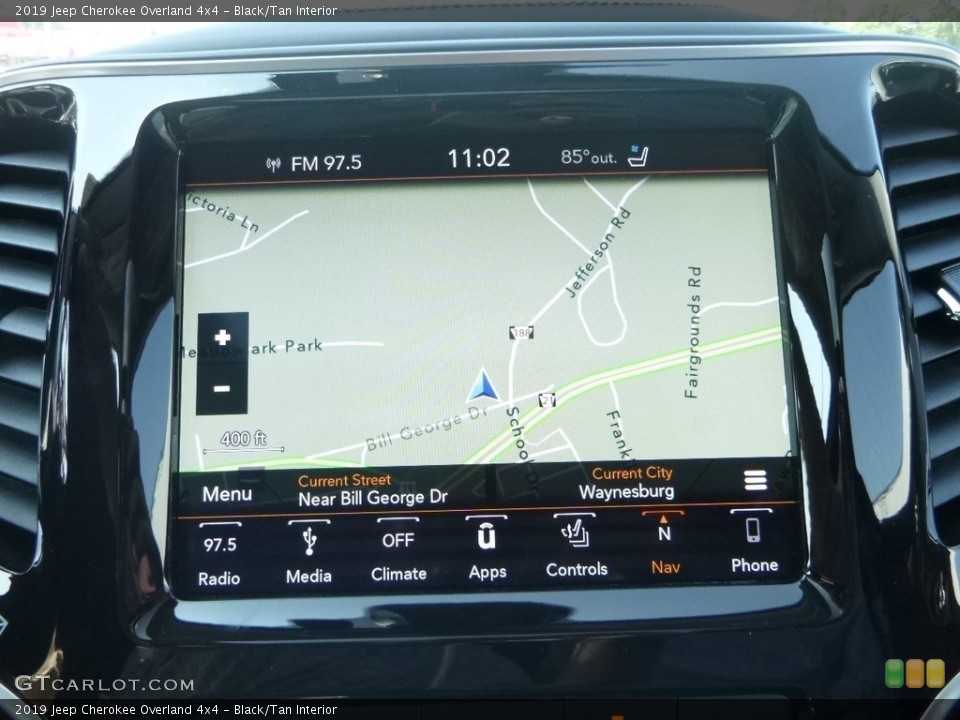 Black/Tan Interior Navigation for the 2019 Jeep Cherokee Overland 4x4 #129072468