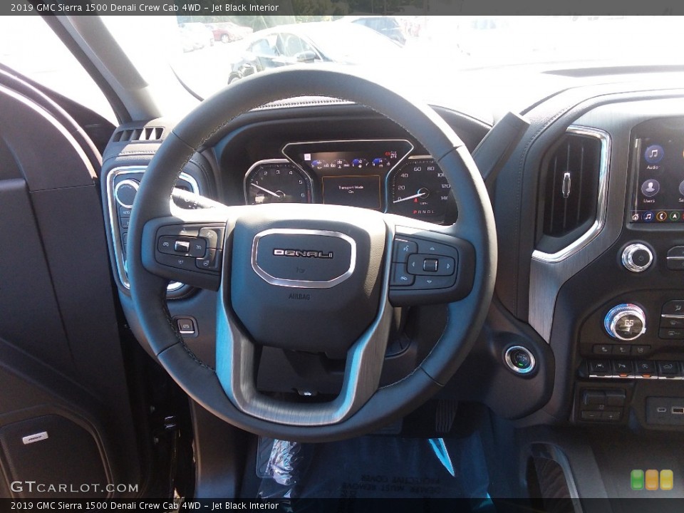 Jet Black Interior Steering Wheel for the 2019 GMC Sierra 1500 Denali Crew Cab 4WD #129076695