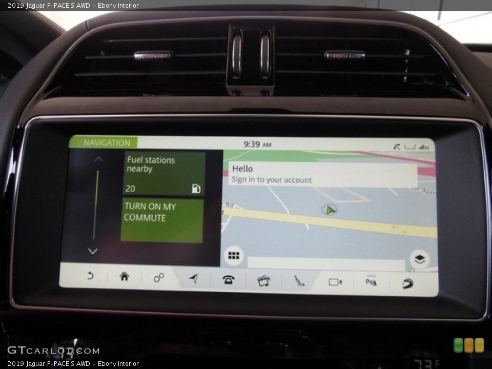 Ebony Interior Navigation for the 2019 Jaguar F-PACE S AWD #129078210