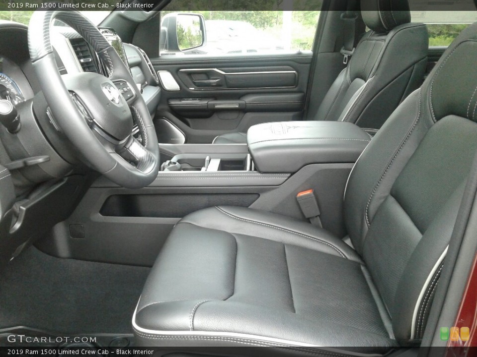 Black Interior Front Seat for the 2019 Ram 1500 Limited Crew Cab #129095556