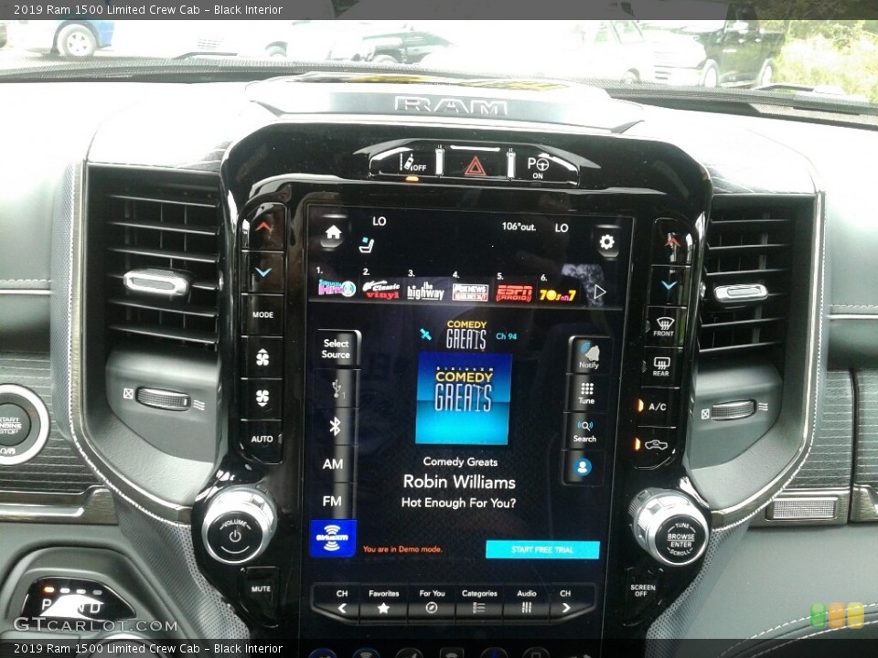 Black Interior Controls for the 2019 Ram 1500 Limited Crew Cab #129095766