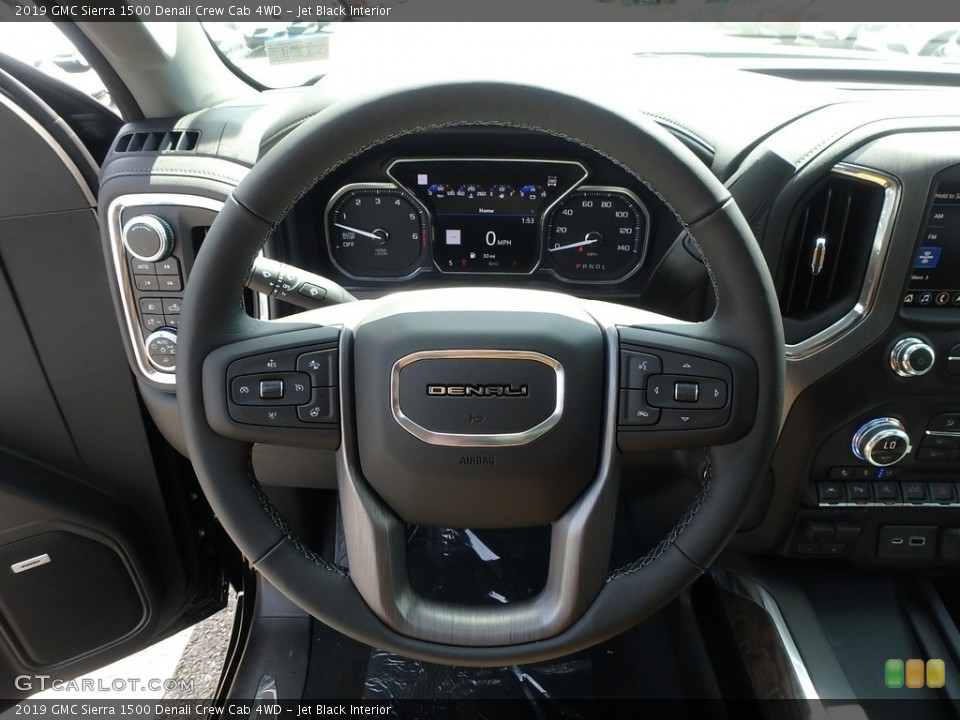 Jet Black Interior Steering Wheel for the 2019 GMC Sierra 1500 Denali Crew Cab 4WD #129100713