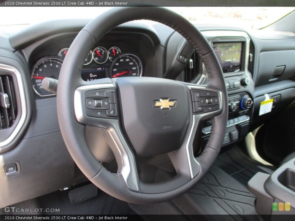 Jet Black Interior Steering Wheel for the 2019 Chevrolet Silverado 1500 LT Crew Cab 4WD #129103872