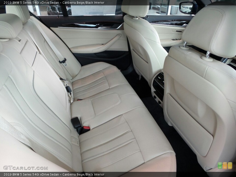 Canberra Beige/Black Interior Rear Seat for the 2019 BMW 5 Series 540i xDrive Sedan #129134273