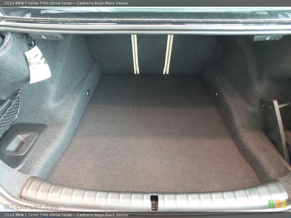 Canberra Beige/Black Interior Trunk for the 2019 BMW 5 Series 540i xDrive Sedan #129134303