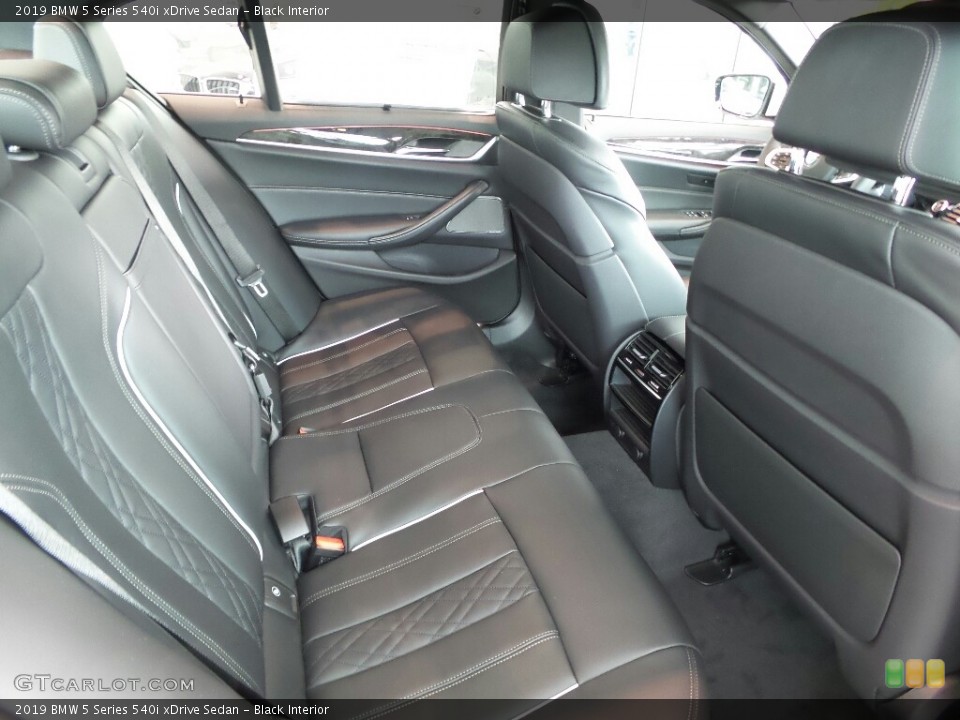 Black Interior Rear Seat for the 2019 BMW 5 Series 540i xDrive Sedan #129134516
