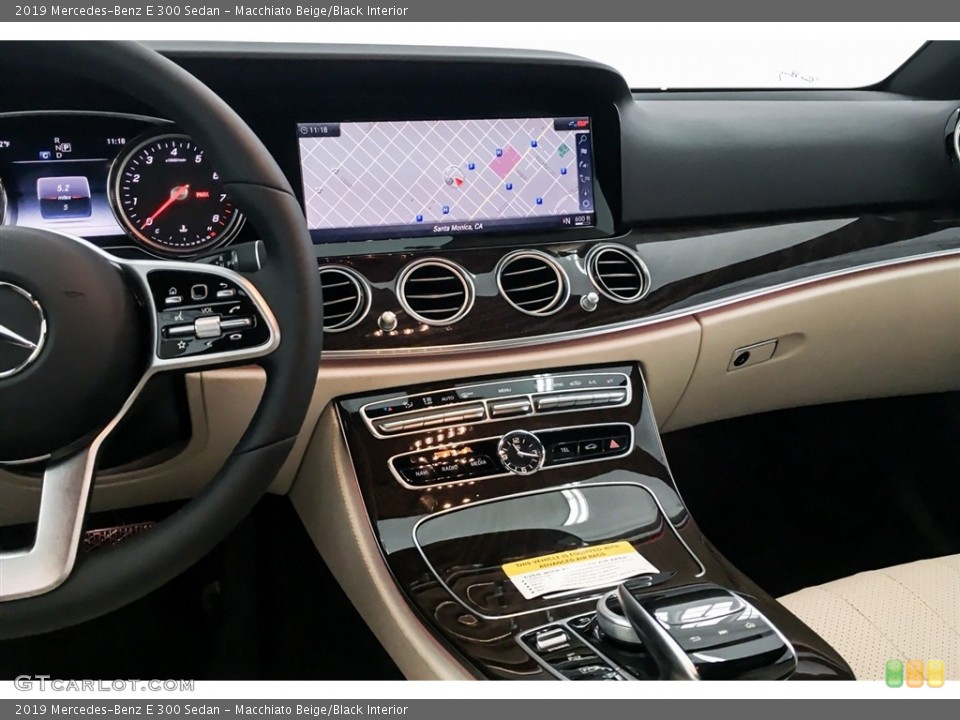 Macchiato Beige/Black Interior Controls for the 2019 Mercedes-Benz E 300 Sedan #129188948