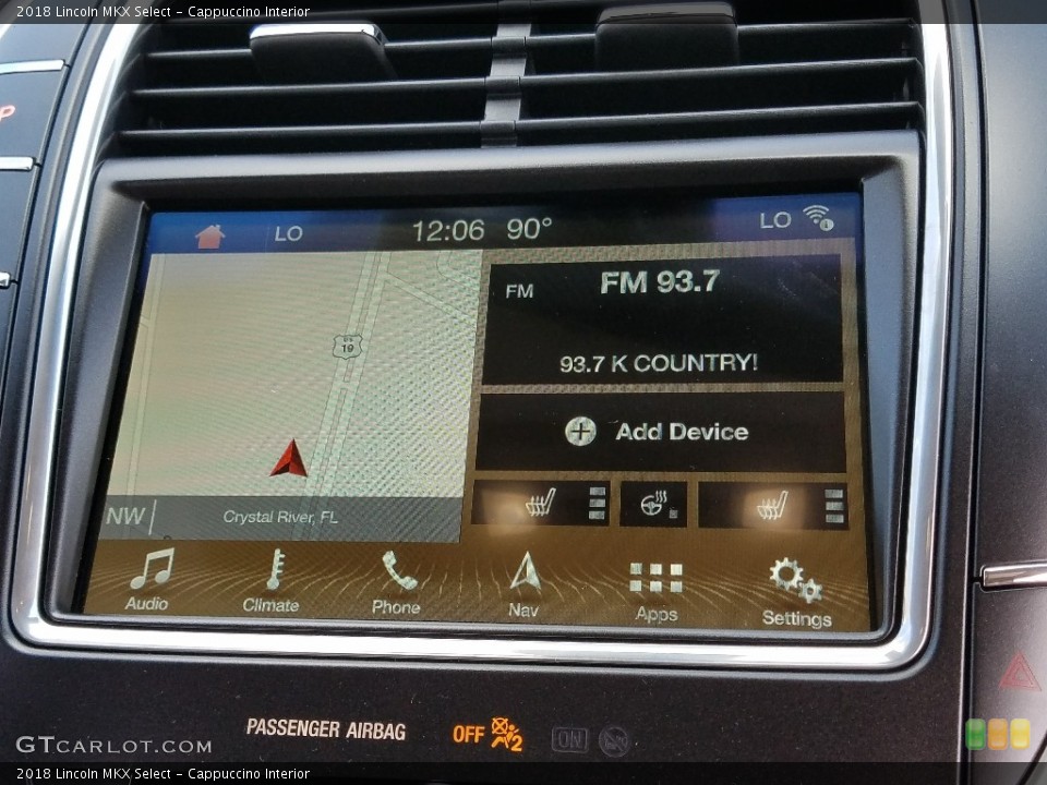 Cappuccino Interior Controls for the 2018 Lincoln MKX Select #129212563