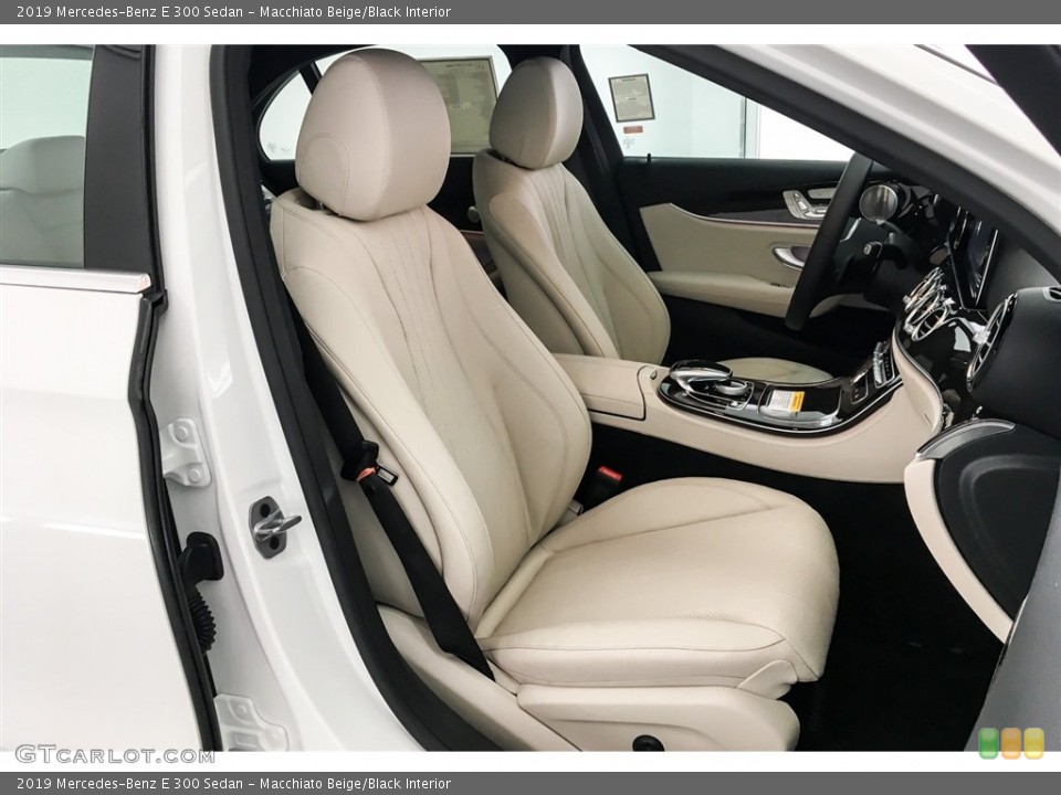 Macchiato Beige/Black Interior Front Seat for the 2019 Mercedes-Benz E 300 Sedan #129214444