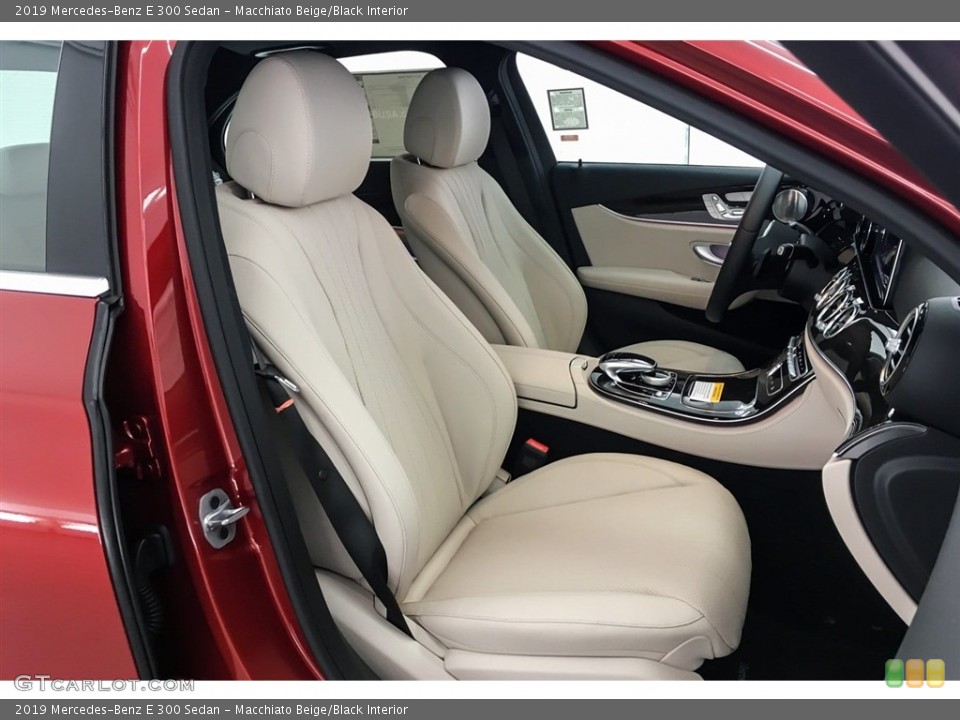 Macchiato Beige/Black Interior Front Seat for the 2019 Mercedes-Benz E 300 Sedan #129215653