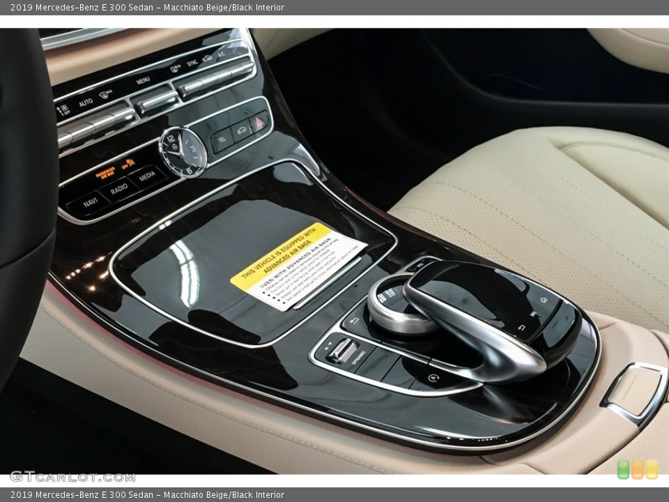 Macchiato Beige/Black Interior Transmission for the 2019 Mercedes-Benz E 300 Sedan #129215710