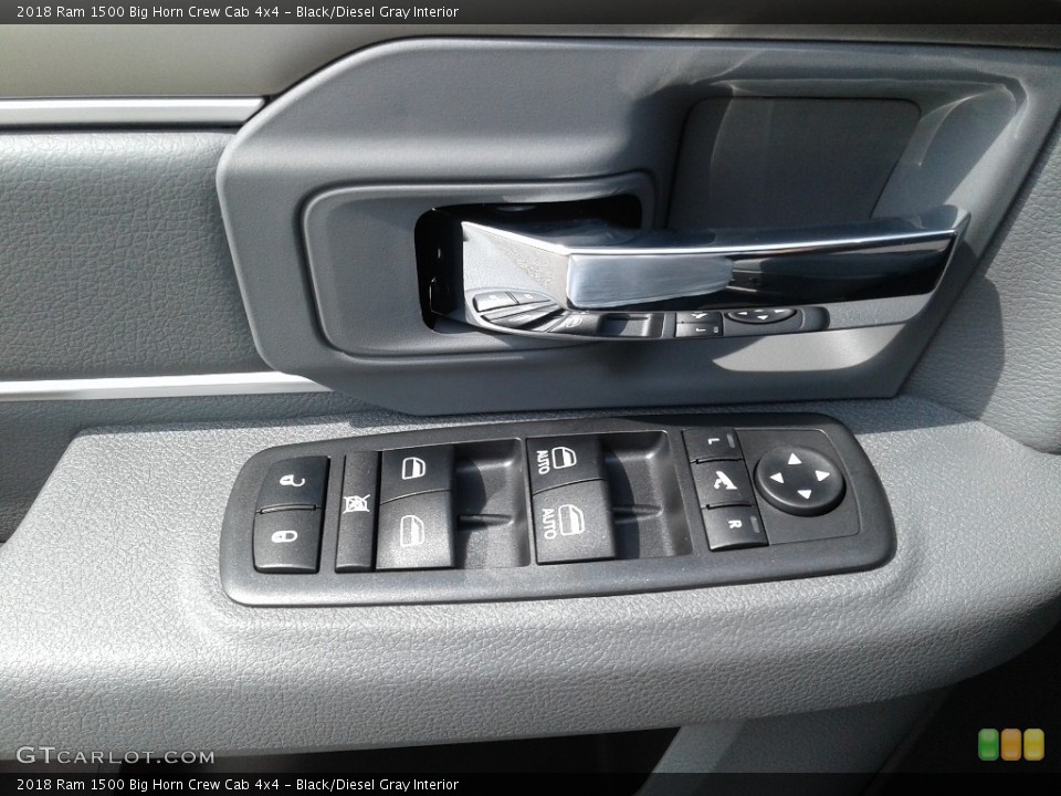 Black/Diesel Gray Interior Controls for the 2018 Ram 1500 Big Horn Crew Cab 4x4 #129219550