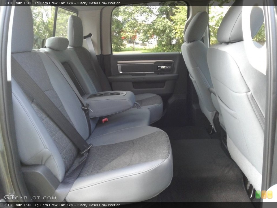 Black/Diesel Gray Interior Rear Seat for the 2018 Ram 1500 Big Horn Crew Cab 4x4 #129219643