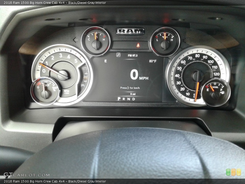 Black/Diesel Gray Interior Gauges for the 2018 Ram 1500 Big Horn Crew Cab 4x4 #129219775