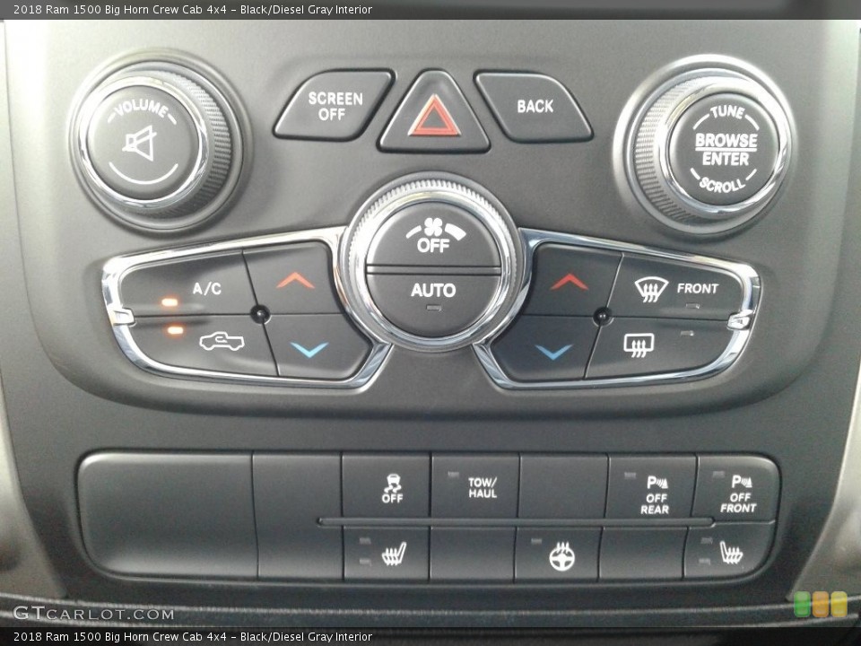 Black/Diesel Gray Interior Controls for the 2018 Ram 1500 Big Horn Crew Cab 4x4 #129220006