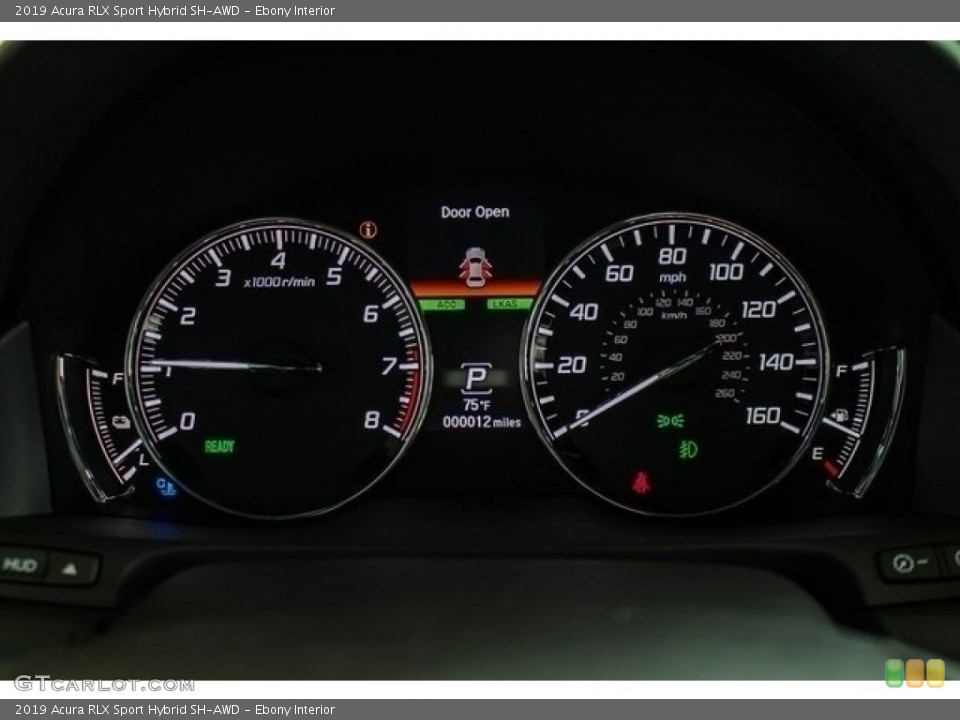 Ebony Interior Gauges for the 2019 Acura RLX Sport Hybrid SH-AWD #129311004