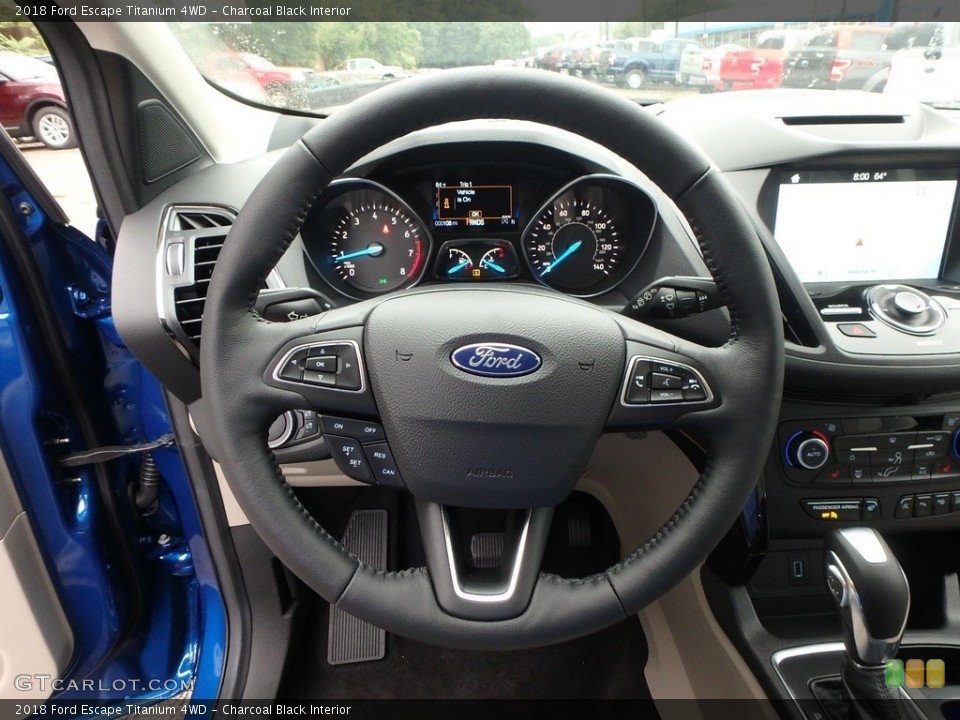 Charcoal Black Interior Steering Wheel for the 2018 Ford Escape Titanium 4WD #129316071