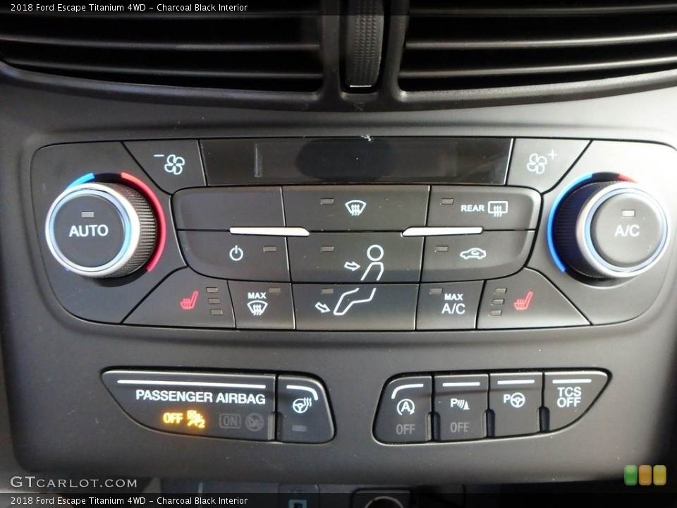 Charcoal Black Interior Controls for the 2018 Ford Escape Titanium 4WD #129316095