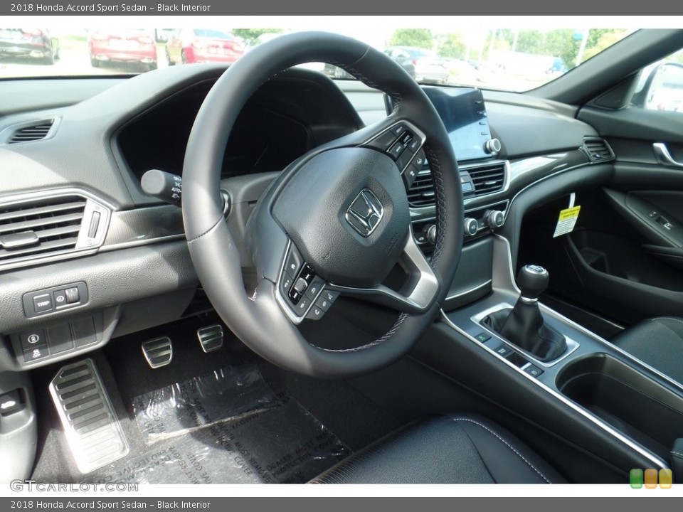 Black Interior Steering Wheel for the 2018 Honda Accord Sport Sedan #129335584