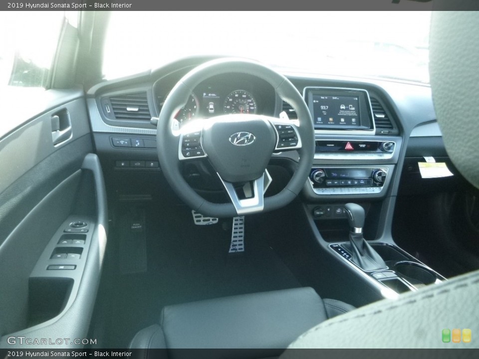 Black Interior Dashboard for the 2019 Hyundai Sonata Sport #129357305