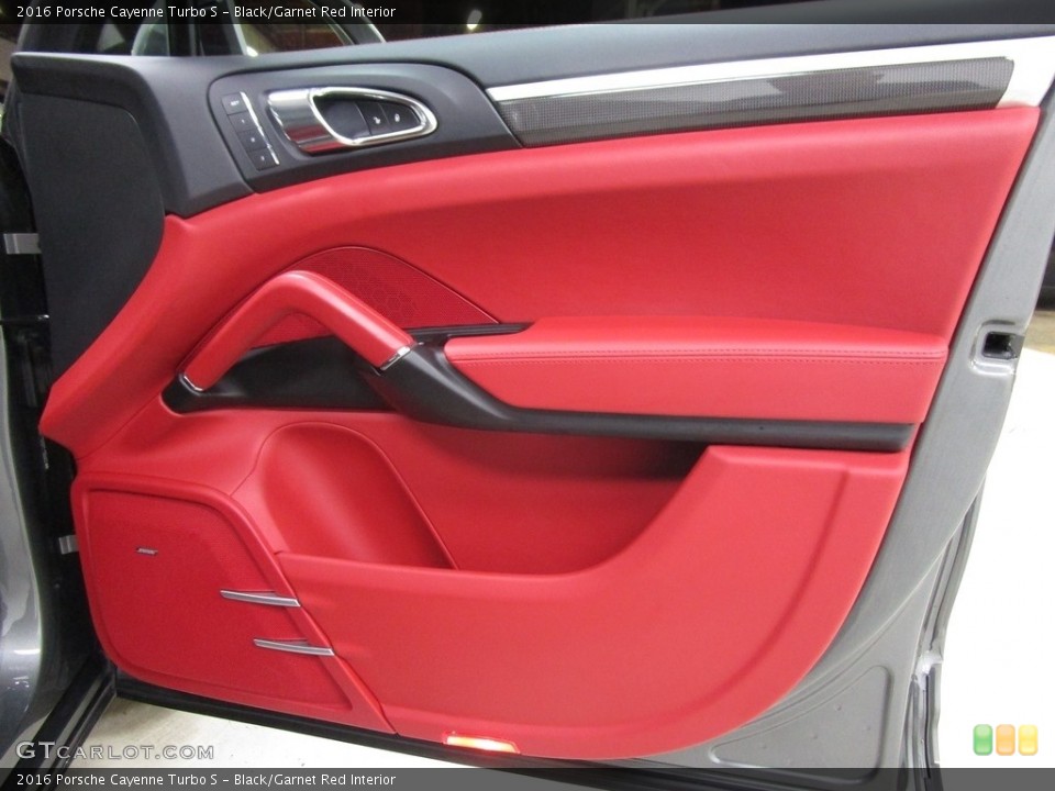 Black/Garnet Red Interior Door Panel for the 2016 Porsche Cayenne Turbo S #129361835