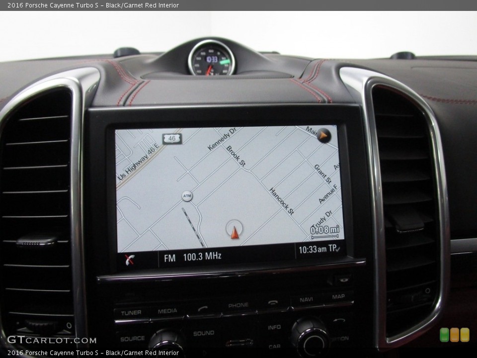 Black/Garnet Red Interior Navigation for the 2016 Porsche Cayenne Turbo S #129362141