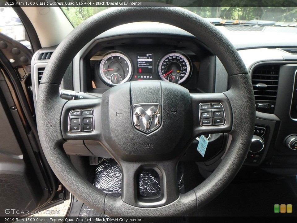 Black/Diesel Gray Interior Steering Wheel for the 2019 Ram 1500 Classic Express Quad Cab 4x4 #129377033
