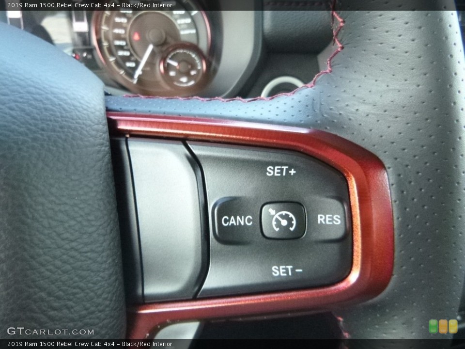 Black/Red Interior Steering Wheel for the 2019 Ram 1500 Rebel Crew Cab 4x4 #129378293