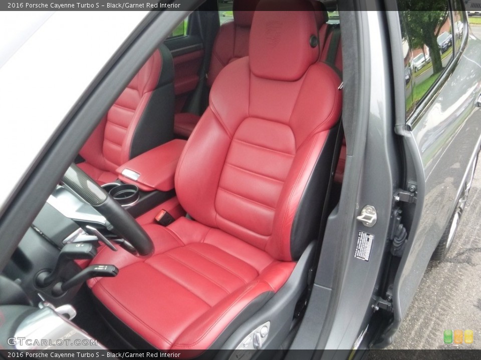 Black/Garnet Red Interior Front Seat for the 2016 Porsche Cayenne Turbo S #129389831