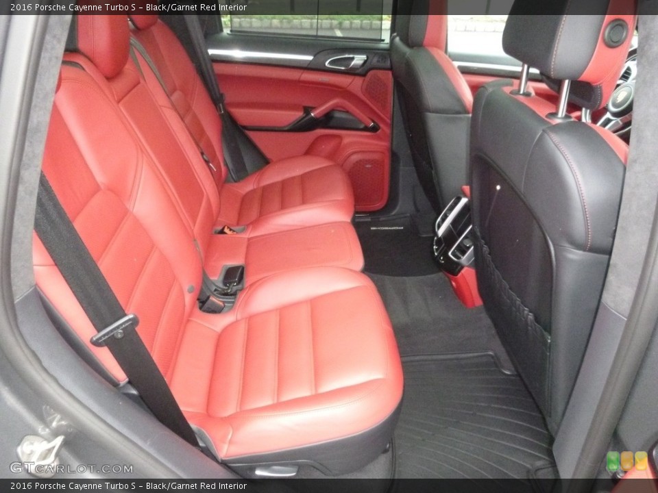 Black/Garnet Red Interior Rear Seat for the 2016 Porsche Cayenne Turbo S #129390029