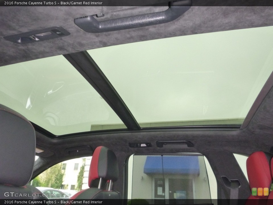 Black/Garnet Red Interior Sunroof for the 2016 Porsche Cayenne Turbo S #129390164