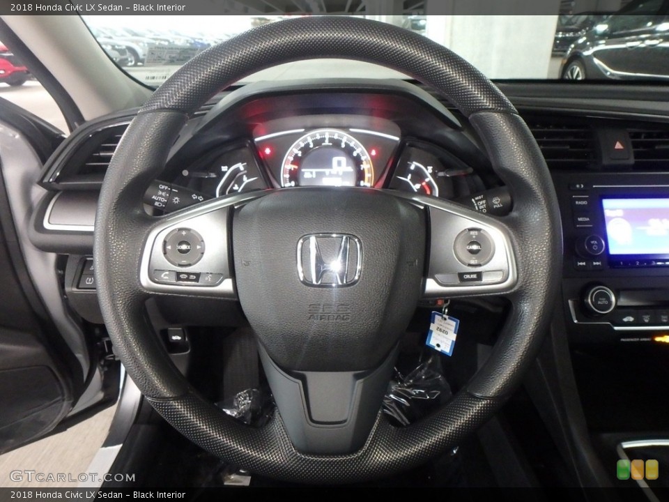 Black Interior Steering Wheel for the 2018 Honda Civic LX Sedan #129391325
