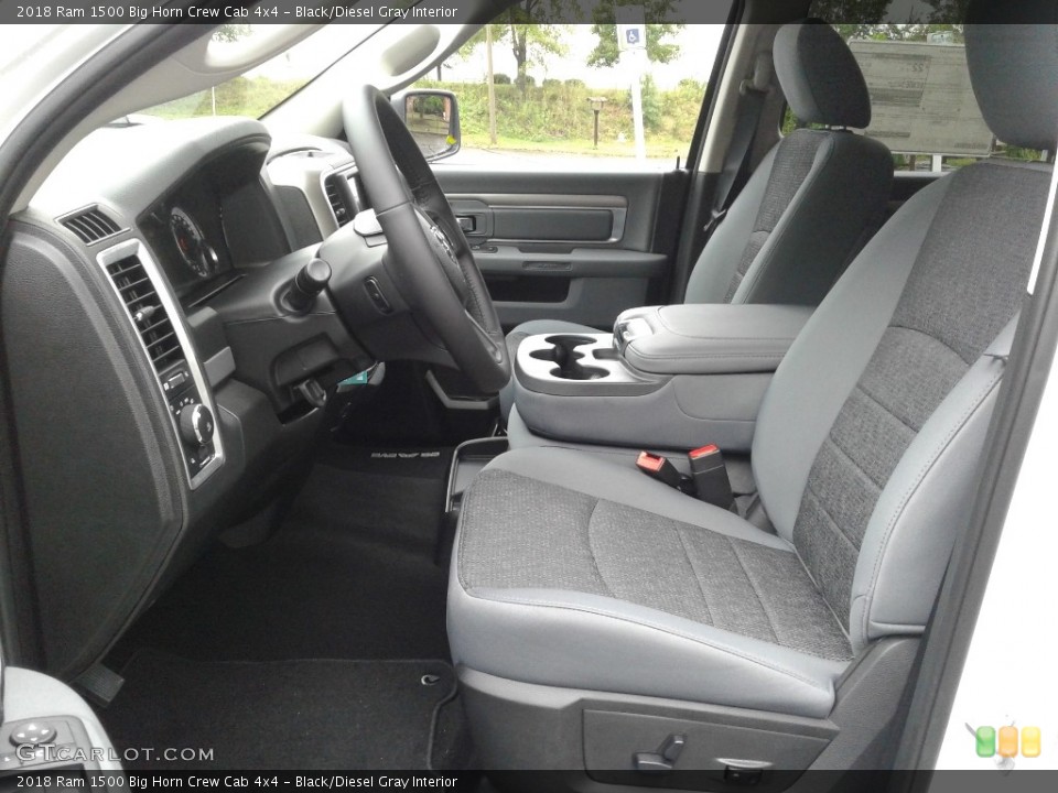 Black/Diesel Gray Interior Photo for the 2018 Ram 1500 Big Horn Crew Cab 4x4 #129427776
