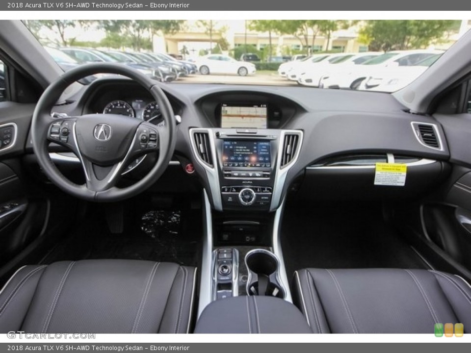 Ebony Interior Dashboard for the 2018 Acura TLX V6 SH-AWD Technology Sedan #129429996