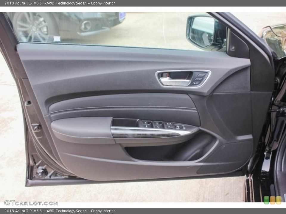 Ebony Interior Door Panel for the 2018 Acura TLX V6 SH-AWD Technology Sedan #129430056