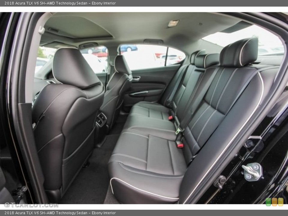 Ebony Interior Rear Seat for the 2018 Acura TLX V6 SH-AWD Technology Sedan #129430143