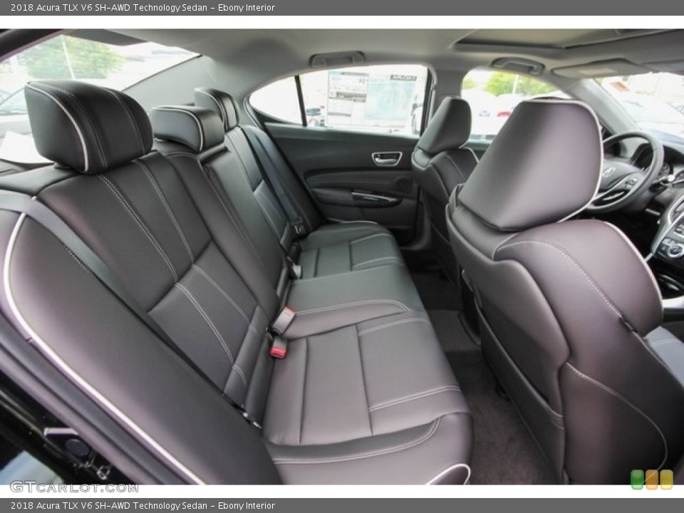 Ebony Interior Rear Seat for the 2018 Acura TLX V6 SH-AWD Technology Sedan #129430182