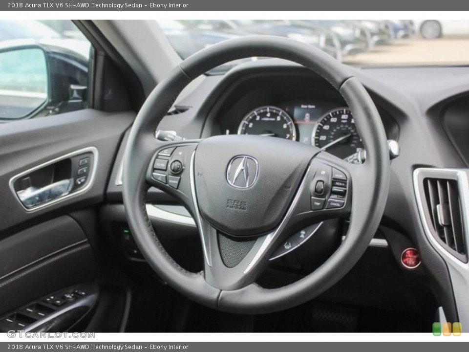 Ebony Interior Steering Wheel for the 2018 Acura TLX V6 SH-AWD Technology Sedan #129430242
