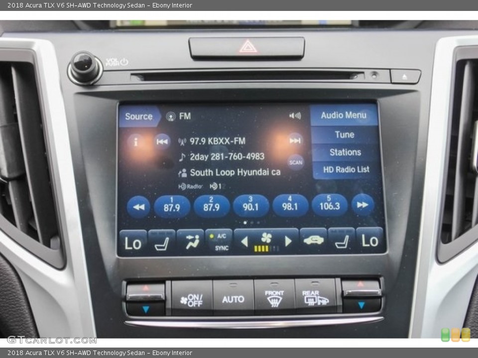 Ebony Interior Controls for the 2018 Acura TLX V6 SH-AWD Technology Sedan #129430280