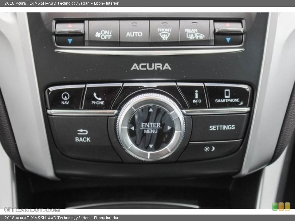 Ebony Interior Controls for the 2018 Acura TLX V6 SH-AWD Technology Sedan #129430299