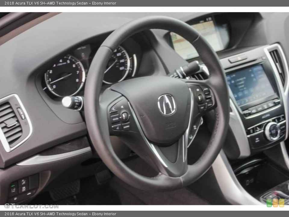 Ebony Interior Steering Wheel for the 2018 Acura TLX V6 SH-AWD Technology Sedan #129430338