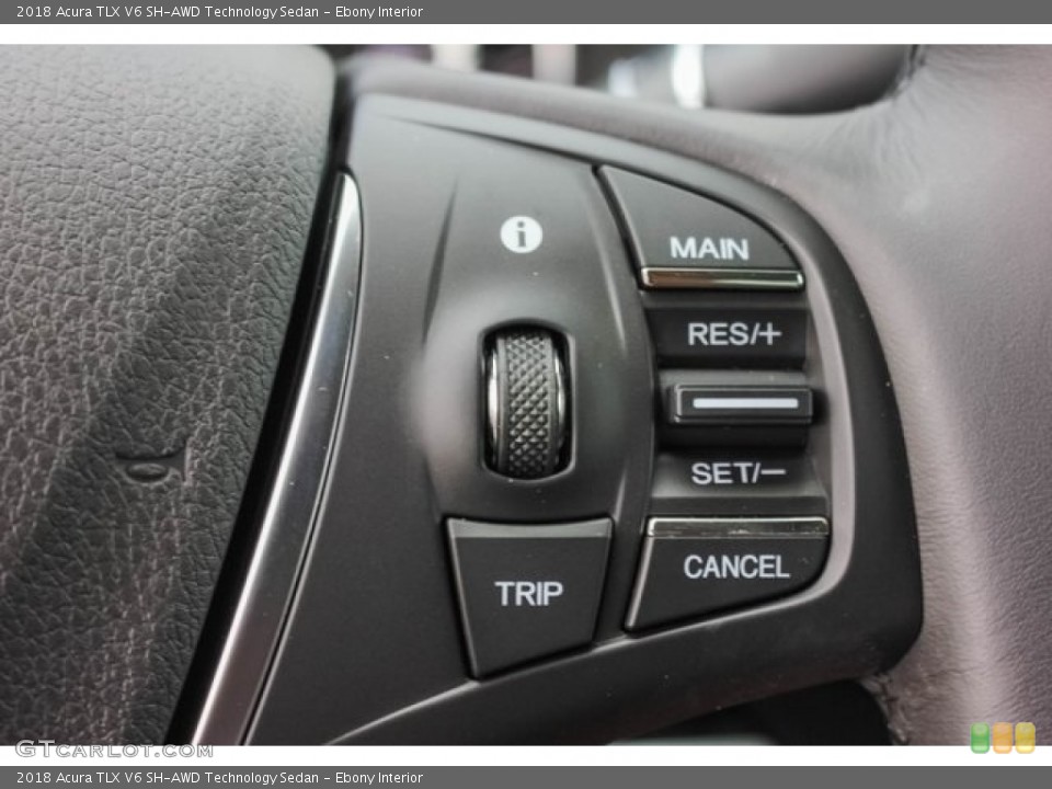 Ebony Interior Steering Wheel for the 2018 Acura TLX V6 SH-AWD Technology Sedan #129430503