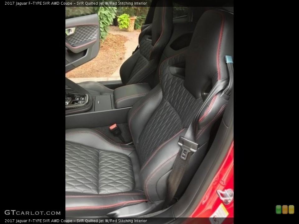 SVR Quilted Jet W/Red Stitching Interior Front Seat for the 2017 Jaguar F-TYPE SVR AWD Coupe #129430959
