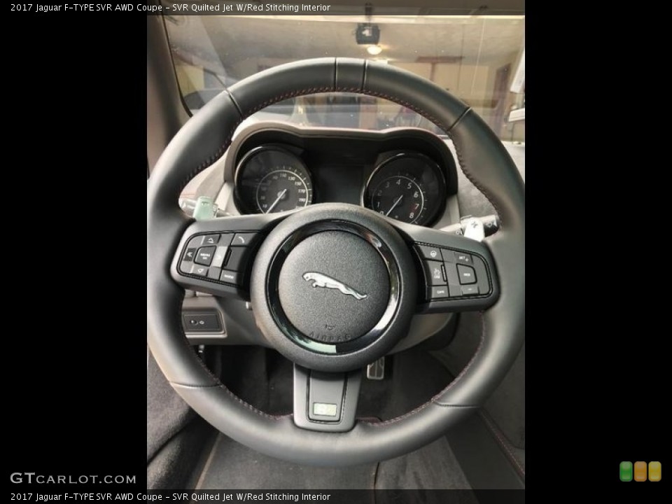 SVR Quilted Jet W/Red Stitching Interior Steering Wheel for the 2017 Jaguar F-TYPE SVR AWD Coupe #129430992