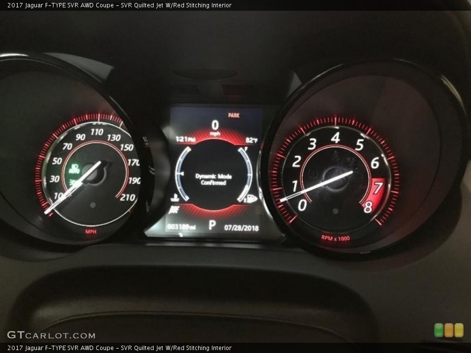 SVR Quilted Jet W/Red Stitching Interior Gauges for the 2017 Jaguar F-TYPE SVR AWD Coupe #129431058