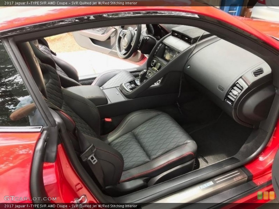 SVR Quilted Jet W/Red Stitching Interior Front Seat for the 2017 Jaguar F-TYPE SVR AWD Coupe #129431097