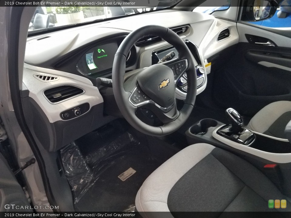 Dark Galvanized/­Sky Cool Gray Interior Photo for the 2019 Chevrolet Bolt EV Premier #129437058